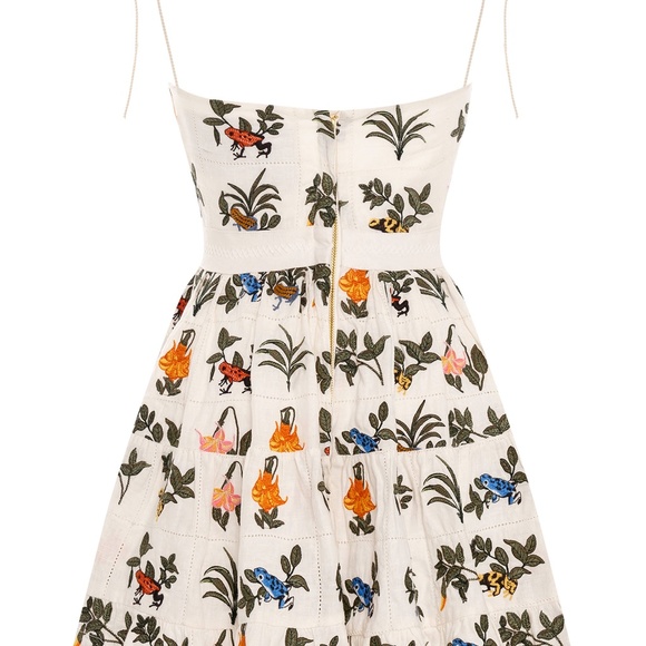 NWT Agua By Agua Bendita Lima Ranas Linen Mini Dress M - Picture 7 of 8